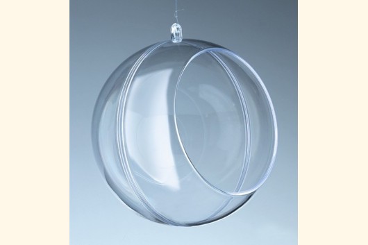 Kunststoffkugel glasklar 12cm einseitig offen