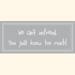 Metallschild We can´t unfriend. You just ... LB7011-00