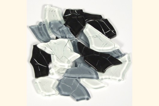 Crash Glas polygonal GRAU MIX 200g Mosaik CR19-99e