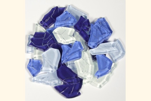 Crash Glas polygonal BLAU MIX 500g Mosaik CR29-99b