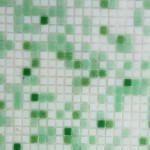 1x1 Glasmosaik mix weißgrau/grün, Netz: 30,5x30,5cm DUBLINO