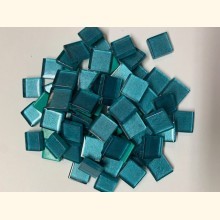 1,5x1,5cm Soft Glas METALLIC TÜRKIS Mosaik ~1000g ~ 550Stk 3557
