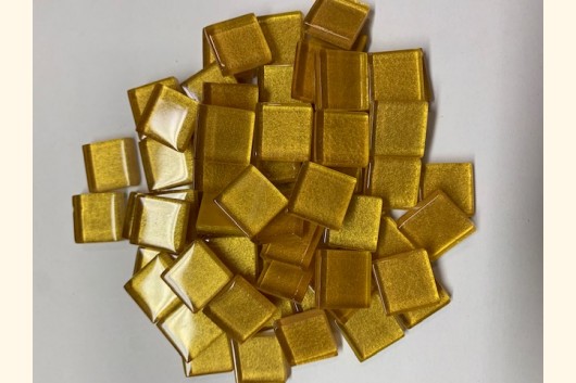 1,5x1,5cm Soft Glas METALLIC GOLD Mosaik ~1000g ~ 550Stk 3595