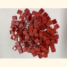 1x1 Soft Glas METALLIC Rot Mosaik ~200g ~ 215 Stk 3128