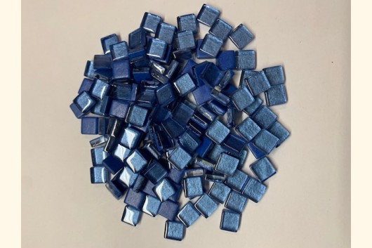 1x1 Soft Glas METALLIC Blau Mosaik ~200g ~ 215 Stk 3148