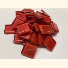 2x2 Soft Glas METALLIC Rot Mosaik ~200g ~ 41 Stk 3328