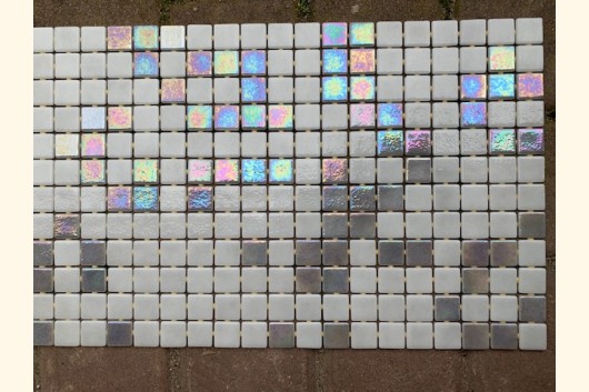 2,5x2,5 EZARRI Mosaik IRIDIUM WEIß SILBER 31x49,5cm X-Stone