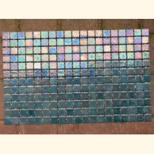 2,5x2,5 EZARRI Mosaik IRIDIUM TÜRKIS 31x49,5cm 228 Stk X-JADE