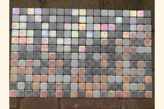 2,5x2,5 EZARRI Mosaik IRIDIUM ROSA GRAU MIX 31x49,5cm X-Moon