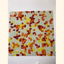 Glas Mosaik MATT MIX WEIß ROT ORANGE GELB Netz ~750g Y-M-Napo30