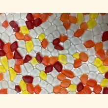 Glas Mosaik MATT MIX WEIß ROT ORANGE GELB Netz ~750g Y-M-Napo30