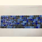 Glas Mosaik 1-1,5cm MIX BLAU GRAU Bordüre 9x30 ~220g Y-Midnigh33