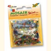 Kunstharz Mosaik TRANSPARENT 5x5mm MIX BUNT 57109