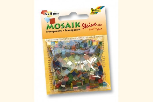 Kunstharz Mosaik TRANSPARENT 5x5mm MIX BUNT 57109