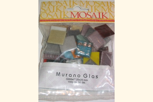 2x2 Murano Glas BUNTMIX 50 Stk Mosaik G999a