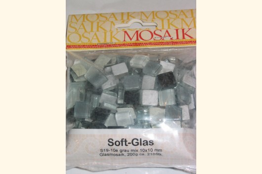 1x1 Soft Glas graumix 210 Stk Mosaiksteine S19-10e