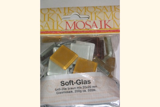 2x2 Soft Glas braunmix 55 Stk Mosaiksteine S49-20e