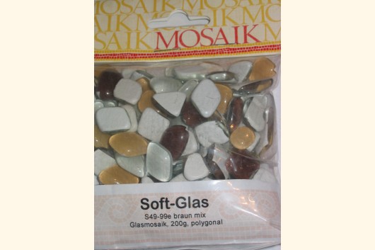 Soft Glas Polygonal braunmix 200g Mosaiksteine S49-99e