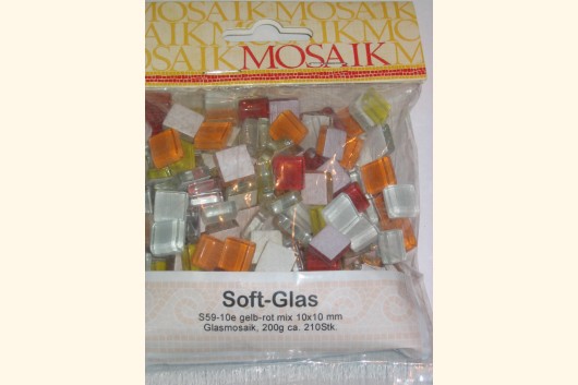 1x1 Soft Glas gelb-rotmix 210 Stk Mosaiksteine S59-10e