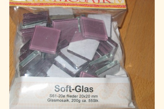 2x2 Soft Glas FLIEDER 55 Stk Mosaiksteine S61-20e