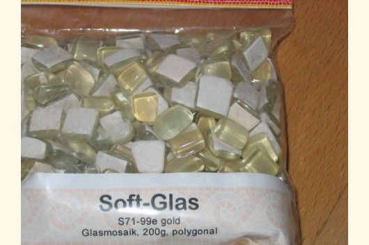 Soft Glas Polygonal GOLD 200g Mosaik S71-99e