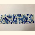 Glas Mosaik Bordüre MIX WEIß BLAU Netz 33x9 ~220g Y-Rimini33x9