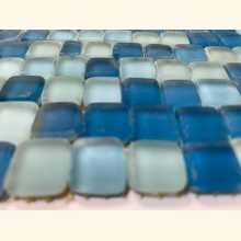 Soft Glas Mosaik MATT 1-1,5 MIX BLAU 30x30 ~930g Y-S-RV24-11