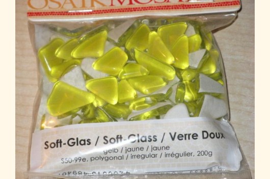 Soft Glas Polygonal GELB 200g Mosaiksteine S50-99e