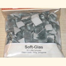 Soft Glas Polygonal HELLGRAU 200g Mosaiksteine S11-99e