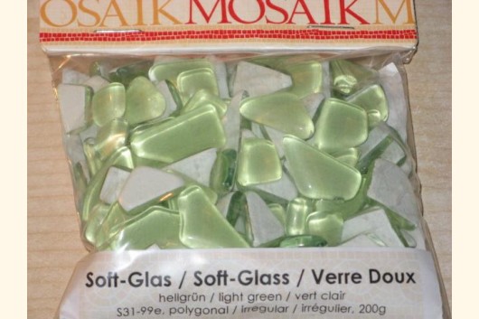 Soft Glas Polygonal HELLGRUEN 200g Mosaiksteine S31-99e