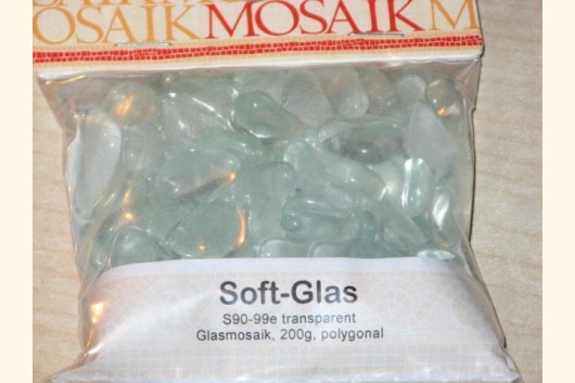 Soft Glas Polygonal TRANSPARENT 200g Mosaiksteine S90-99e
