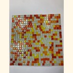 Glas Mosaik 1-1,5 MIX WEIß ROT GELB ORANGE 30x30 ~930g Y-Sunr11