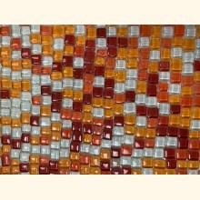 Glas Mosaik OPUS 1-1,5 MIX WEIß ROT GELB 30x30 ~930g Y-Sunset11