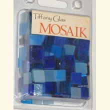 TIFFANY Glas Mosaik 1x1cm BLAU-MIX T129-10e