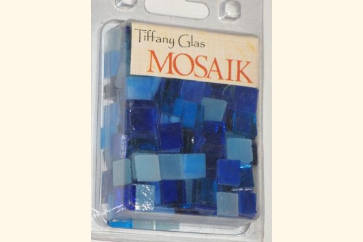TIFFANY Glas Mosaik 1x1cm BLAU-MIX T129-10e