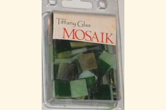 TIFFANY Glas Mosaik 1,5x1,5cm GRÜN-MIX T139-15e