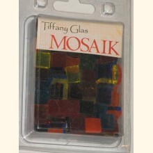 TIFFANY Glas Mosaik 1x1cm TRANSPARENT BUNT-MIX T189-10e