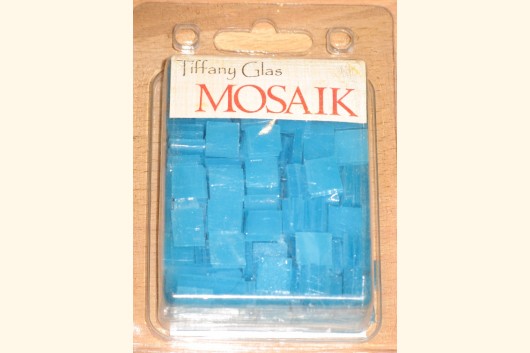 TIFFANY Glas Mosaik 1x1cm EISBLAU T28