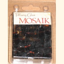 TIFFANY Glas Mosaik 1,5x1,5cm TRANSPARENT MARON braun T59-15