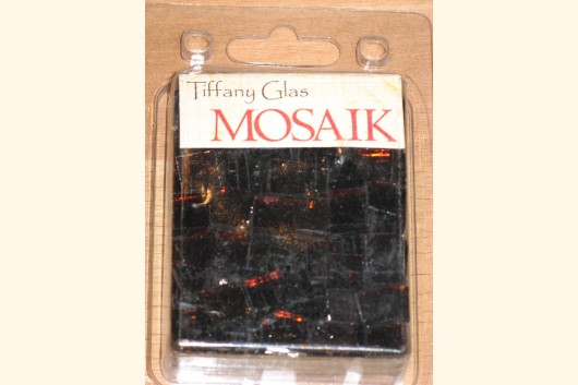 TIFFANY Glas Mosaik 1x1cm TRANSPARENT MARON braun T59