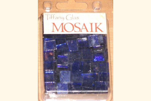 TIFFANY Glas Mosaik 1x1cm TRANSPARENT ULTRAMARIN blau T64