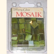 TIFFANY Glas Mosaik 1,5x1,5cm MOOSGRÜN T73-15
