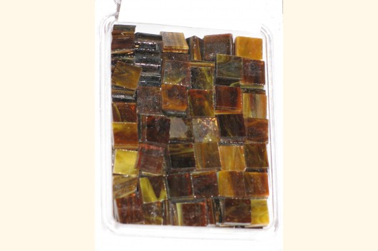 TIFFANY Glas Mosaik 1,5x1,5cm BERNSTEIN T87-15