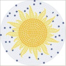 Mosaik Vorlage SONNE d= 60cm incl. Kohlepapier V1311