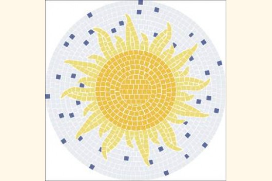 Mosaik Vorlage SONNE d= 60cm incl. Kohlepapier V1311 Mosaik Shop VORLAGEN